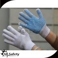 SRSAFETY Guantes de algodón punteado PVC azul